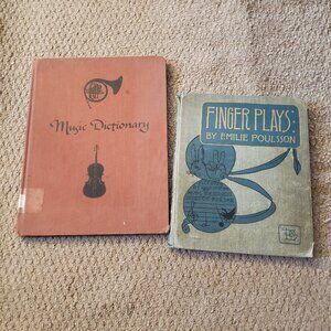 Antique music themed book set Music Dictionary & Children's Music